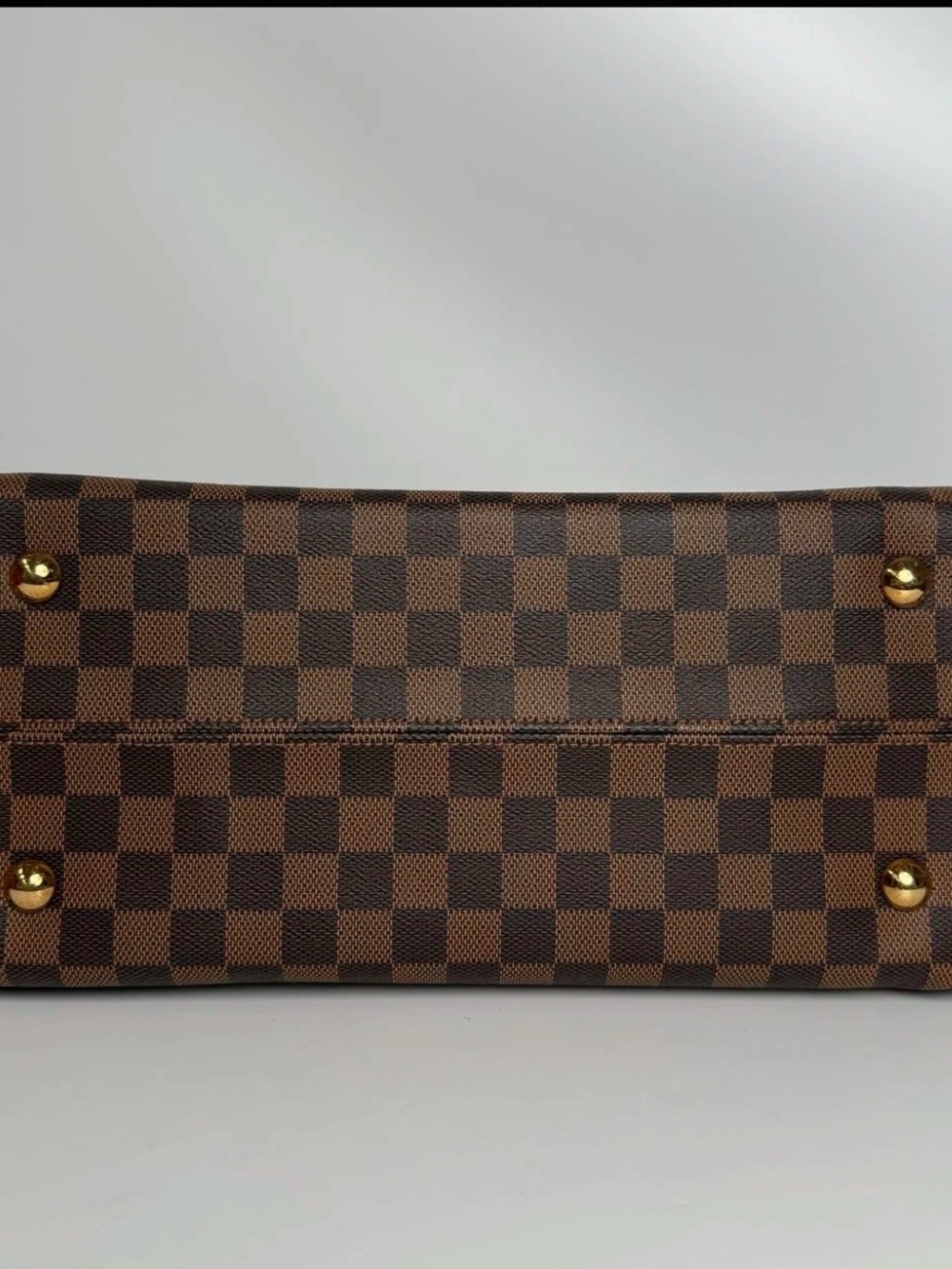 Louis Vuitton Brown Damier Ebene Tote with Gold Hardware - Picture 4 of 4